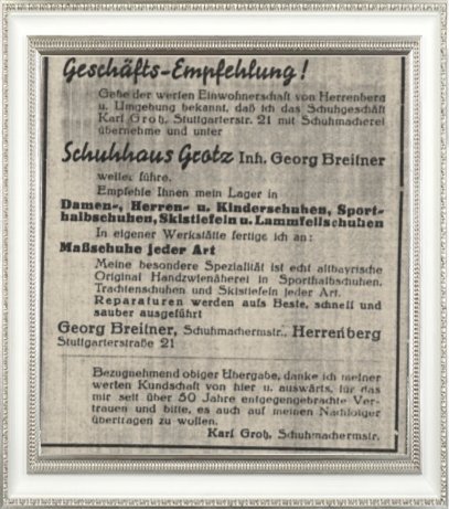 Gäubote-Anzeige zur Eröffnung 1950